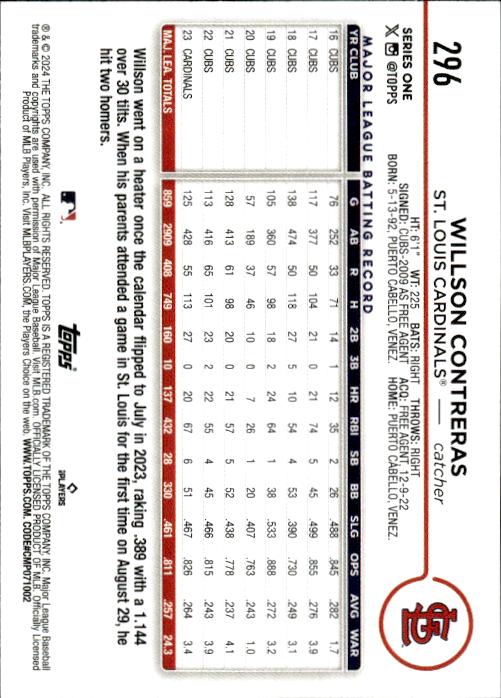 2024 Topps #296 Willson Contreras