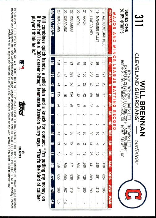 2024 Topps #311 Will Brennan