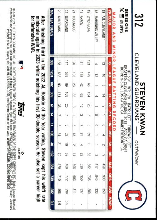 2024 Topps #312 Steven Kwan