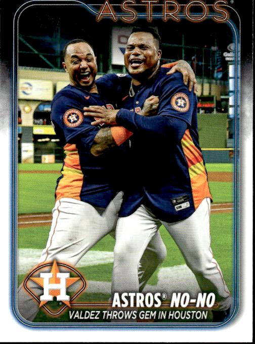 2024 Topps #329 Astros No-No: Valdez Throws Gem in Houston