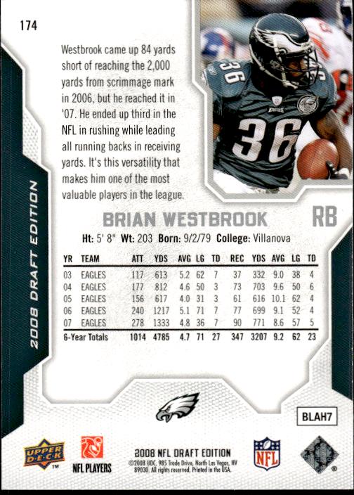 2008 Upper Deck Draft Edition #174 Brian Westbrook