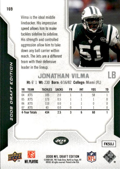 2008 Upper Deck Draft Edition #169 Jonathan Vilma