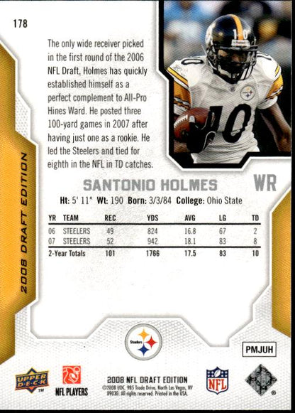 2008 Upper Deck Draft Edition #178 Santonio Holmes