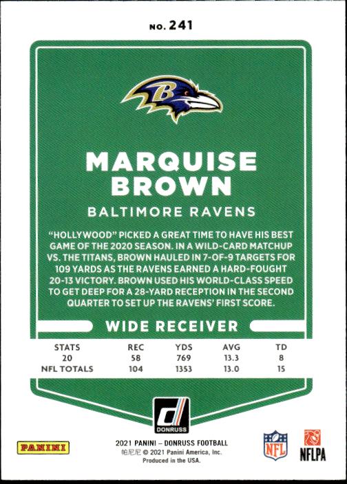 2021 Donruss #241 Marquise Brown