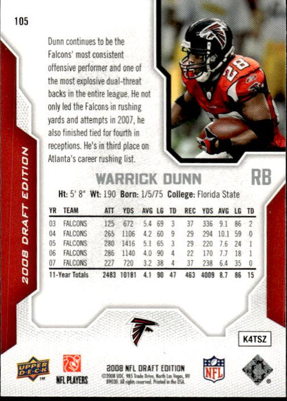 2008 Upper Deck Draft Edition #105 Warrick Dunn