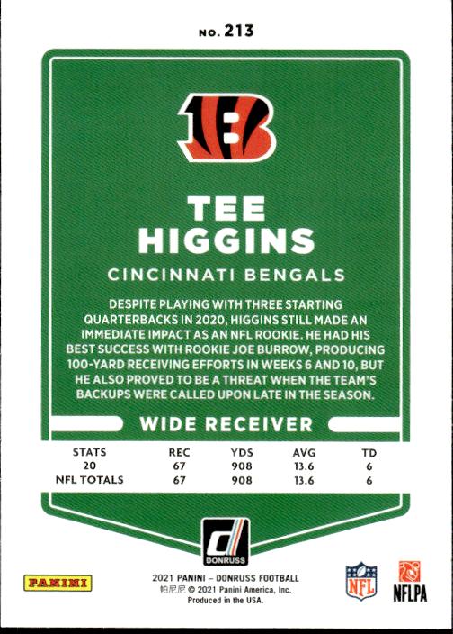 2021 Donruss #213 Tee Higgins