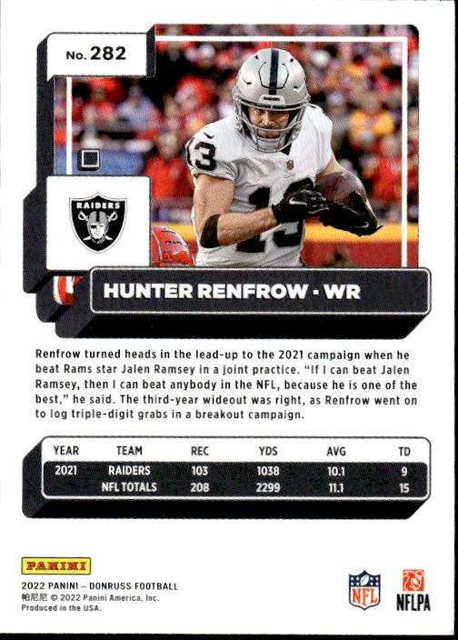 2022 Donruss #282 Hunter Renfrow