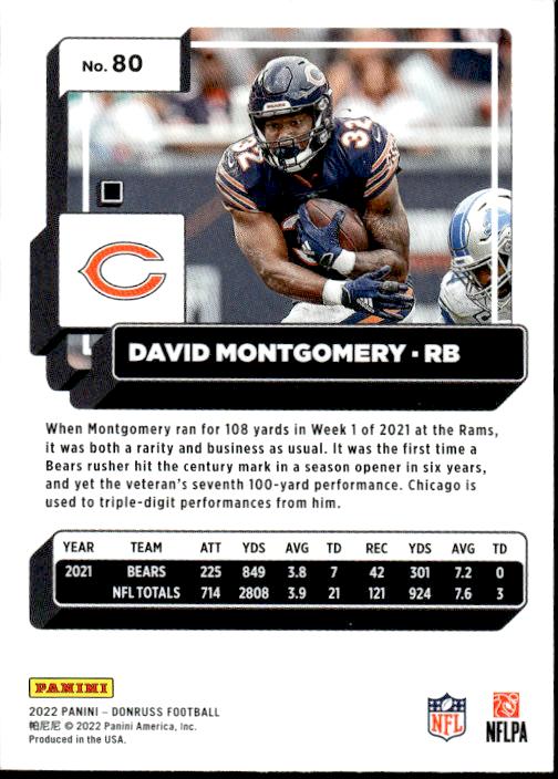 2022 Donruss #80 David Montgomery