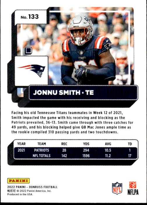 2022 Donruss #133 Jonnu Smith