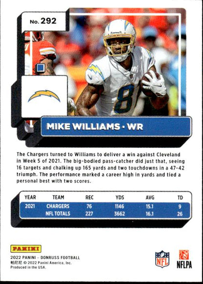 2022 Donruss #292 Mike Williams