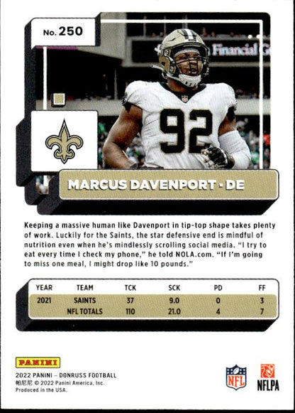 2022 Donruss #250 Marcus Davenport