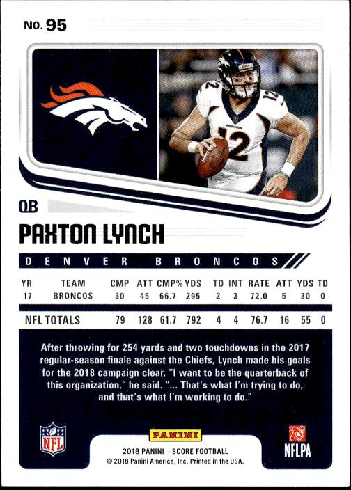 2018 Score #95 Paxton Lynch