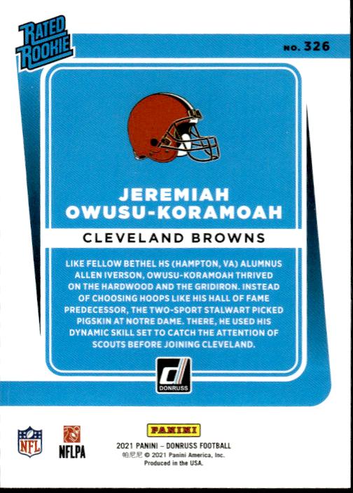 2021 Donruss #326 JEREMIAH OWUSU-KORAMOAH