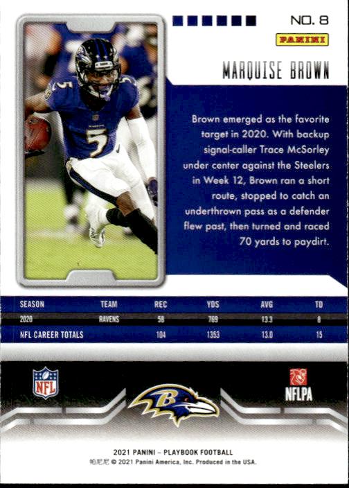 2021 Panini Playbook #8 Marquise Brown