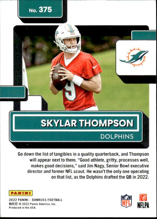 2022 Donruss #375 Skylar Thompson