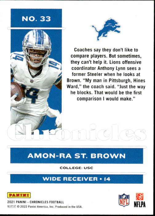 2021 Panini Chronicles #33 Amon-Ra St. Brown