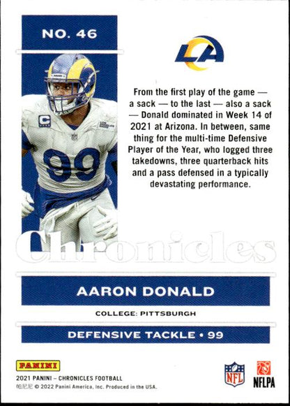 2021 Panini Chronicles #46 Aaron Donald