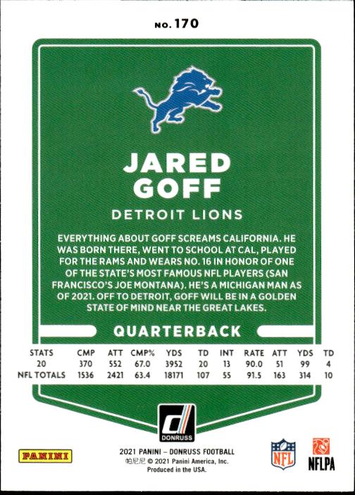 2021 Donruss #170 Jared Goff