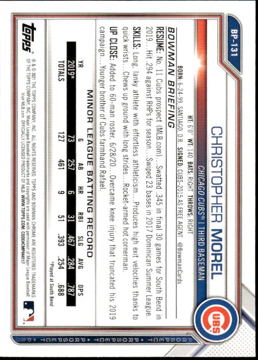 2021 Bowman #BP-131 Christopher Morel Prospects