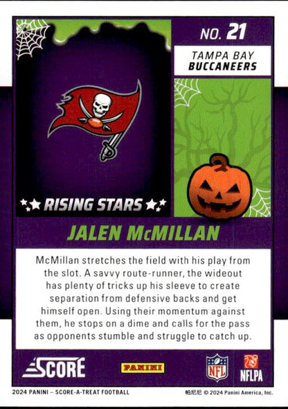 2024 Score-A-Treat #21 Jalen McMillan A-Treat - Rising Stars Orange Pumpkin