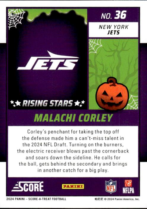 2024 Score-A-Treat #36 Malachi Corley A-Treat - Rising Stars Orange Pumpkin