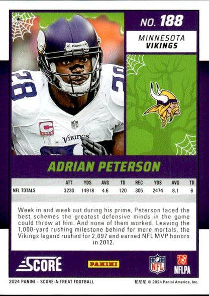 2024 Score-A-Treat #188 Adrian Peterson A-Treat - Green Bats