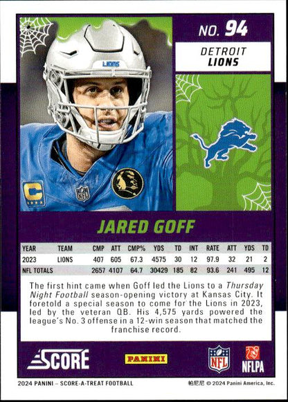 2024 Score-A-Treat #94 Jared Goff A-Treat - Green Bats