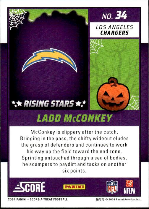 2024 Score-A-Treat #34 Ladd McConkey A-Treat - Rising Stars Orange Pumpkin