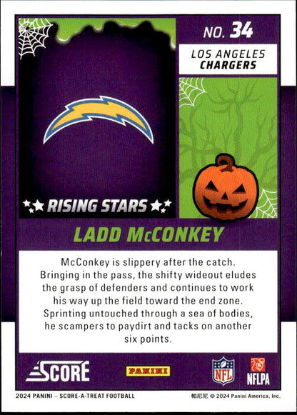 2024 Score-A-Treat #34 Ladd McConkey A-Treat - Rising Stars Orange Pumpkin