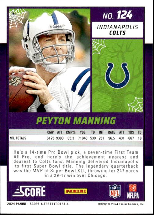 2024 Score-A-Treat #124 Peyton Manning A-Treat - Green Bats