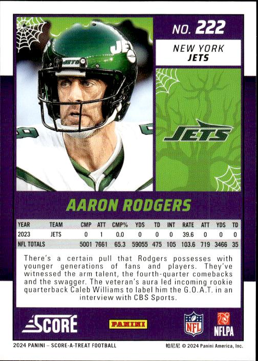 2024 Score-A-Treat #222 Aaron Rodgers A-Treat - Green Bats