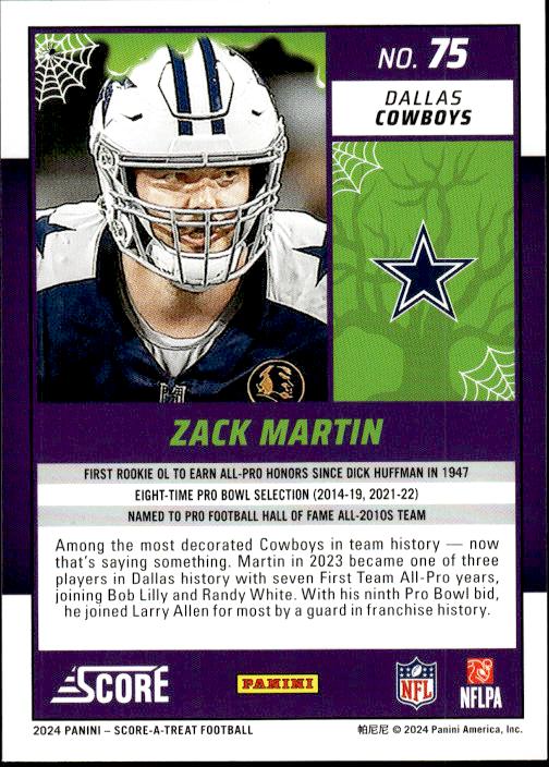 2024 Score-A-Treat #75 Zack Martin A-Treat - Orange Pumkins