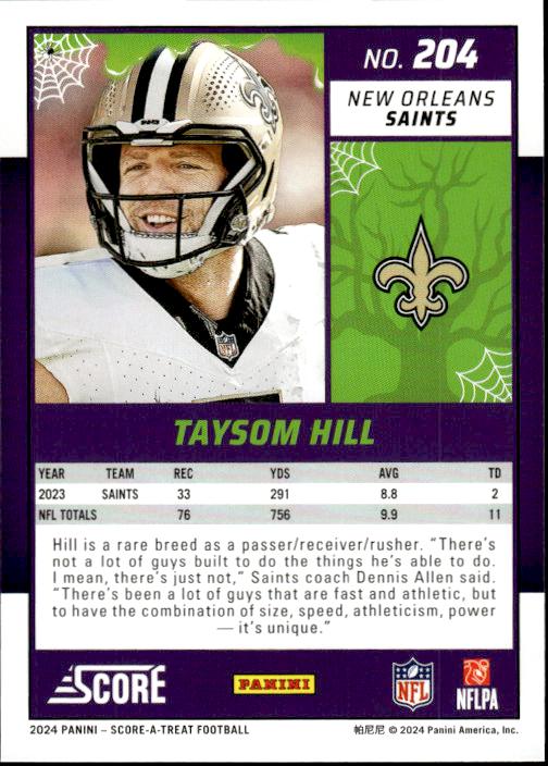 2024 Score-A-Treat #204 Taysom Hill A-Treat - Orange Pumkins