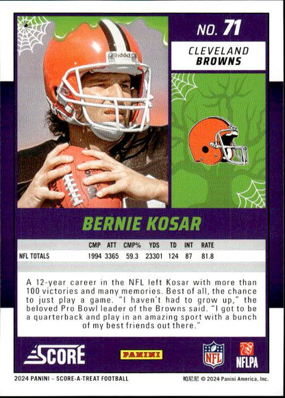 2024 Score-A-Treat #71 Bernie Kosar A-Treat - Orange Pumkins