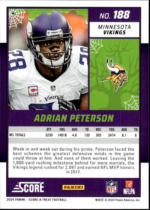 2024 Score-A-Treat #188 Adrian Peterson A-Treat - Orange Pumkins