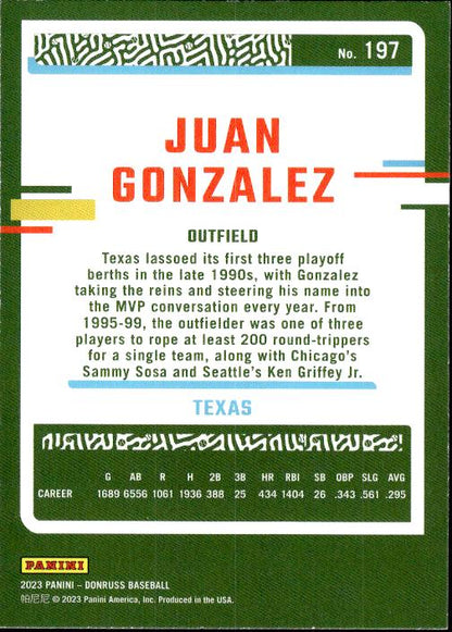 2023 Donruss #197 Juan Gonzalez