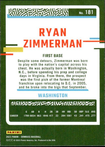 2023 Donruss #181 Ryan Zimmerman