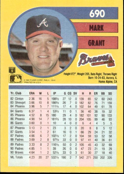 1991 Fleer #690 Mark Grant