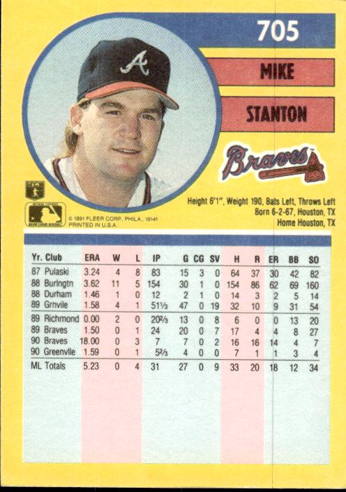 1991 Fleer #705b Mike Stanton