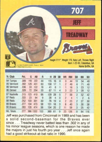 1991 Fleer #707a Jeff Treadway