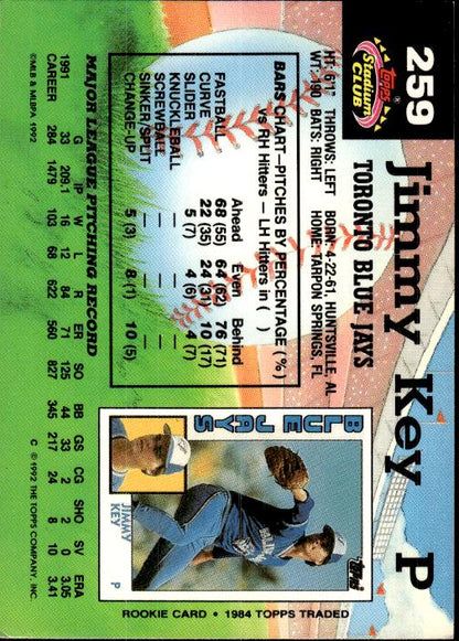 1992 Stadium Club #259 Jimmy Key