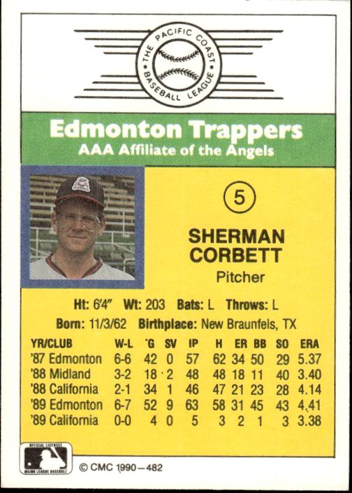 1990 CMC Edmonton Trappers #5 Sherman Corbett