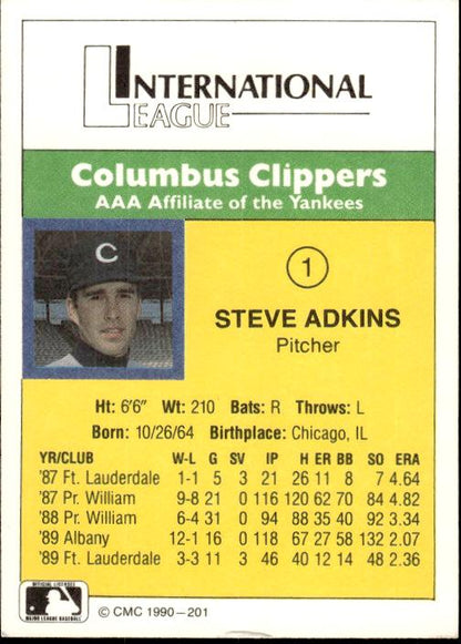 1990 CMC Columbus Clippers #1 Steve Adkins