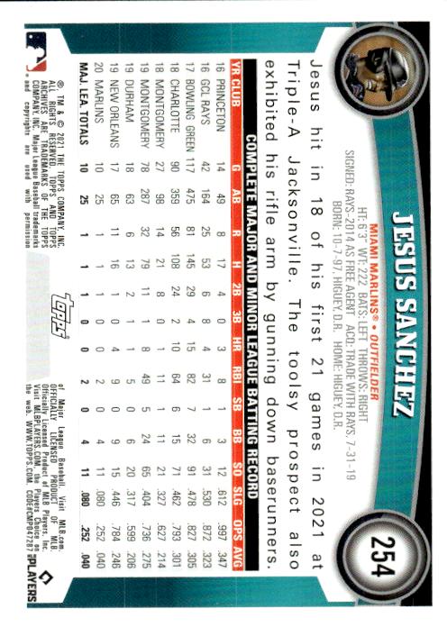 2021 Topps Archives #254 Jesus Sanchez