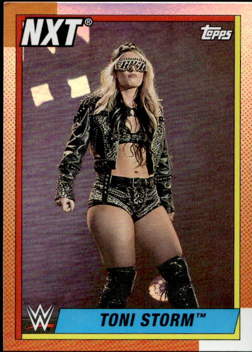 2021 Topps Heritage WWE #96 Checklist 1 #96 Rainbow Foil