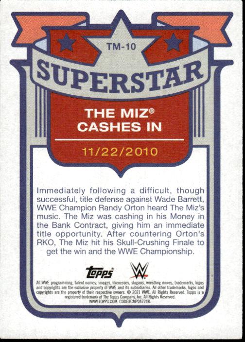 2021 Topps Heritage WWE #TM-10 The Miz TM-10 Superstar Tribute The Miz