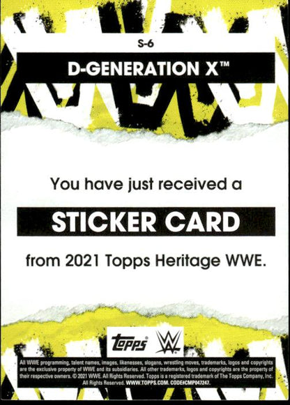 2021 Topps Heritage WWE #S-6 D-Generation X Superstar Stickers