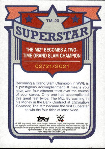 2021 Topps Heritage WWE #TM-20 Two-Time Grand Slam Superstar Tribute The Miz