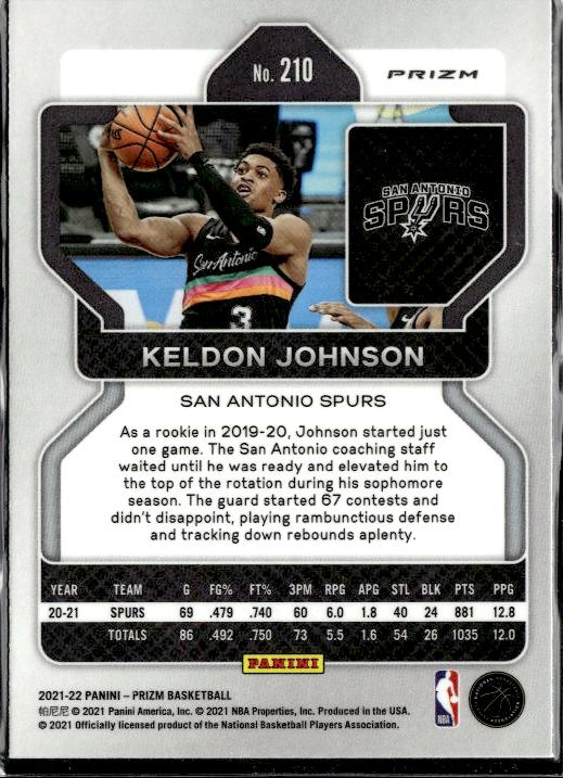 2021-22 Panini Prizm #210 Keldon Johnson Red White and Blue