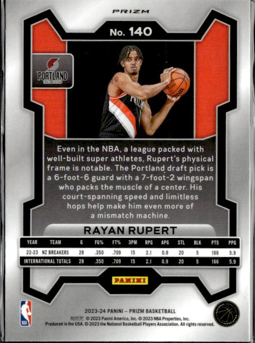 2023-24 Panini Prizm #140 Rayan Rupert Prizms Red White and Blue